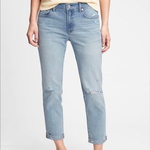 GAP - mid rise distressed girlfriend jeans